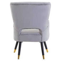 Orsina Grey Velvet Cut Out Back Chair, Sturdy Support Homebase Chair, Built To Last Velvet Desk Chair - thumbnail 4
