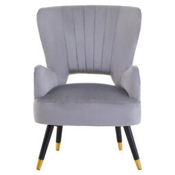 Orsina Grey Velvet Cut Out Back Chair, Sturdy Support Homebase Chair, Built To Last Velvet Desk Chair - thumbnail 9
