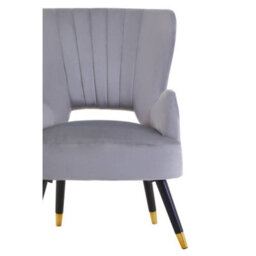 Orsina Grey Velvet Cut Out Back Chair, Sturdy Support Homebase Chair, Built To Last Velvet Desk Chair - thumbnail 5