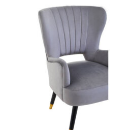 Orsina Grey Velvet Cut Out Back Chair, Sturdy Support Homebase Chair, Built To Last Velvet Desk Chair - thumbnail 6