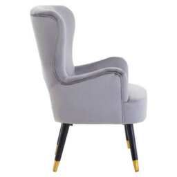 Orsina Grey Velvet Cut Out Back Chair, Sturdy Support Homebase Chair, Built To Last Velvet Desk Chair - thumbnail 3