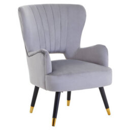 Orsina Grey Velvet Cut Out Back Chair, Sturdy Support Homebase Chair, Built To Last Velvet Desk Chair - thumbnail 2