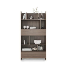 Arte Bed Concept Bc-28 Sideboard Cabinet 92Cm - Oak Dunin - 2 Drawers With Tall Shelved Storage - thumbnail 4