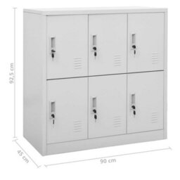 Walplus Locker Cabinets 2 Pcs Light Grey 90X45X92.5 Cm Steel - thumbnail 9