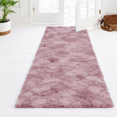 Aspire Homeware Non-Slip Tie Dye Pink Shaggy Rug Soft Fluffy, Hallways And Entryways Runner, (L)220Cm X (W)60Cm - image 1