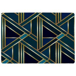 Benjamin Tate Design Gold & Teal Geometric Pattern Special Soft Home Rug - thumbnail 1