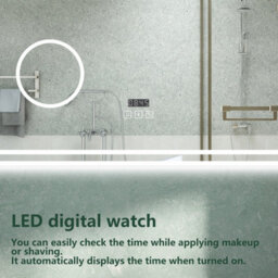 AVER-GROWTH Led Bathroom Mirror With Bluetooth 3 Colour Lights Anti-Fog Touch/wall Switch Clock 3X Magnifying Brightness Memory 1000X600mm - thumbnail 7