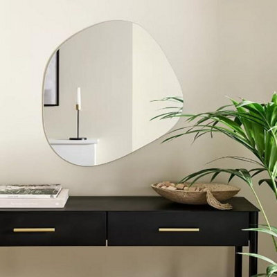 Biznest 55X71.5Cm Clear Mirror Wall Mirror For Living Room Bedroom Hallway Home Decor Birthday House Warming