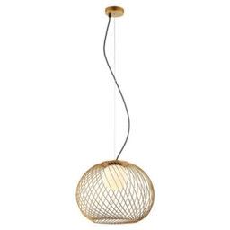 Luminosa Lighting Luminosa Modern Hanging Pendant Golden 1 Light  With White Shade, E27 - thumbnail 2