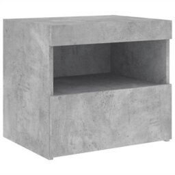 Berkfield Bedside Cabinets With Led Lights 2 Pcs Concrete Grey 50X40X45 Cm - thumbnail 7