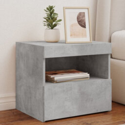 Berkfield Bedside Cabinets With Led Lights 2 Pcs Concrete Grey 50X40X45 Cm - thumbnail 1
