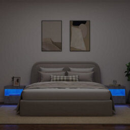 Berkfield Bedside Cabinets With Led Lights 2 Pcs Concrete Grey 50X40X45 Cm - thumbnail 4