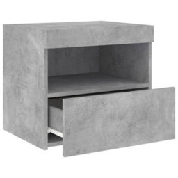 Berkfield Bedside Cabinets With Led Lights 2 Pcs Concrete Grey 50X40X45 Cm - thumbnail 8