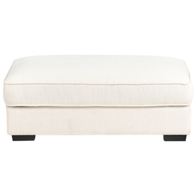 Wyld And Coco Novacasa Ottoman Footstool - Off-White Boucle, Square Minimalist Design - image 1