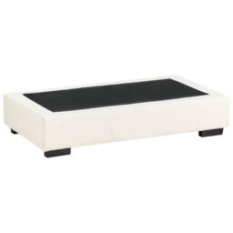 Wyld And Coco Novacasa Ottoman Footstool - Off-White Boucle, Square Minimalist Design - thumbnail 6