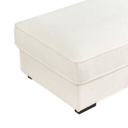 Wyld And Coco Novacasa Ottoman Footstool - Off-White Boucle, Square Minimalist Design - thumbnail 7