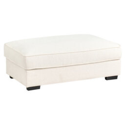 Wyld And Coco Novacasa Ottoman Footstool - Off-White Boucle, Square Minimalist Design - thumbnail 4