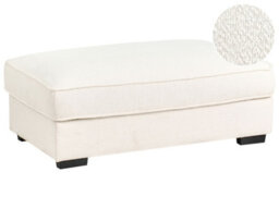 Wyld And Coco Novacasa Ottoman Footstool - Off-White Boucle, Square Minimalist Design - thumbnail 3
