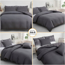 Pamposh Double Duvet Cover Set Premium Brushed Microfiber Duvet Cover Ultrasoft Reversible Double Duvet Set With Zipper Closure - thumbnail 6