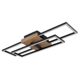 Luminosa Lighting Luminosa Kendra 60X15Cm Integrated Led Semi Flush Ceiling Light Matt Black 2X Led 3000K - thumbnail 2