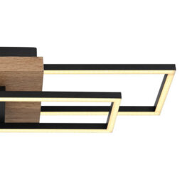 Luminosa Lighting Luminosa Kendra 60X15Cm Integrated Led Semi Flush Ceiling Light Matt Black 2X Led 3000K - thumbnail 5