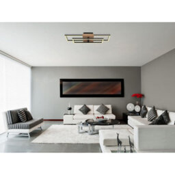 Luminosa Lighting Luminosa Kendra 60X15Cm Integrated Led Semi Flush Ceiling Light Matt Black 2X Led 3000K - thumbnail 9