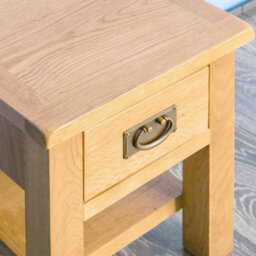 Surrey Oak 36Cm Lamp Table With Drawer - Fully Assembled By Roseland Furniture - thumbnail 5