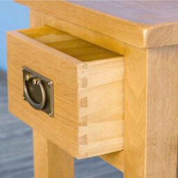Surrey Oak 36Cm Lamp Table With Drawer - Fully Assembled By Roseland Furniture - thumbnail 6