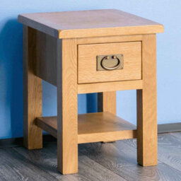 Surrey Oak 36Cm Lamp Table With Drawer - Fully Assembled By Roseland Furniture - thumbnail 4