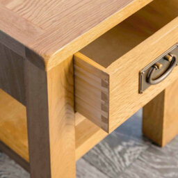 Surrey Oak 36Cm Lamp Table With Drawer - Fully Assembled By Roseland Furniture - thumbnail 7