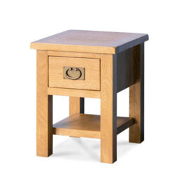 Surrey Oak 36Cm Lamp Table With Drawer - Fully Assembled By Roseland Furniture - thumbnail 3