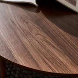 Sweeek - Pair Of Nesting Coffee Tables With Wood Effect Nepal Walnut Wood-Effect 70X70X38 Cm - thumbnail 6