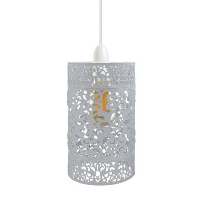 Easy Fit Wire Cage Frame Open Style Pendant Light Shade Metal Cage Drum Lampshade Ceiling Pendant Lamp With Free Reducer Plate - image 1