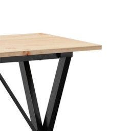 Berkfield Dining Table X-Frame 80X50X75 Cm Solid Wood Pine And Steel - thumbnail 7