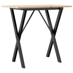 Berkfield Dining Table X-Frame 80X50X75 Cm Solid Wood Pine And Steel - thumbnail 2
