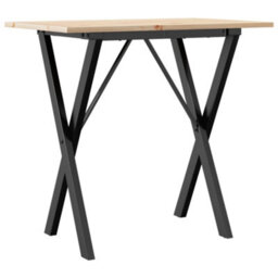 Berkfield Dining Table X-Frame 80X50X75 Cm Solid Wood Pine And Steel - thumbnail 6