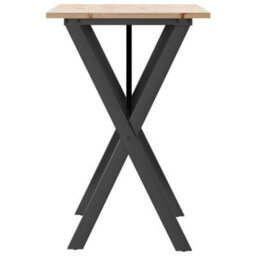 Berkfield Dining Table X-Frame 80X50X75 Cm Solid Wood Pine And Steel - thumbnail 5