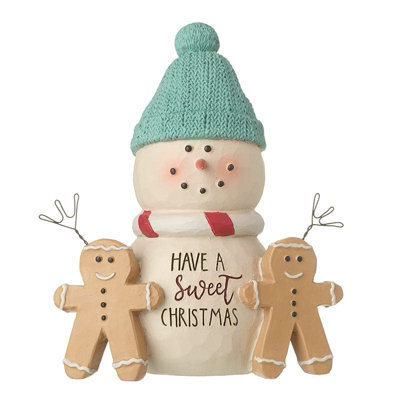 Heaven Sends Have A Sweet Christmas Snowman Decoration, Poly Clay Resin, 11 X 9 Cm