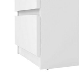 Wyld Haus Budapest White Gloss 3-Drawer Bedside Table, Compact Wooden Nightstand - thumbnail 7