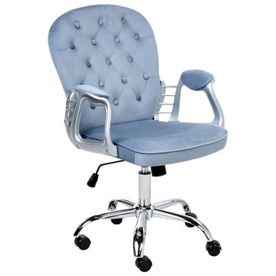 Beliani Desk Chair Princess Velvet Light Blue - image 1