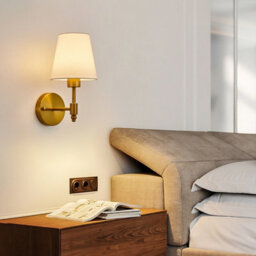Harper Living Set Of 2 Battery Wall Lights, Fabric Lamps With Rechargeable Bulbs, Remote, 3 Cct & 9 Rgb Dimmable Brass - thumbnail 6