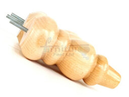L&F Solid Wood Turned Furniture Feet 200mm High Natural Replacement Legs Set Of 4  M8 Pkc220L - thumbnail 7