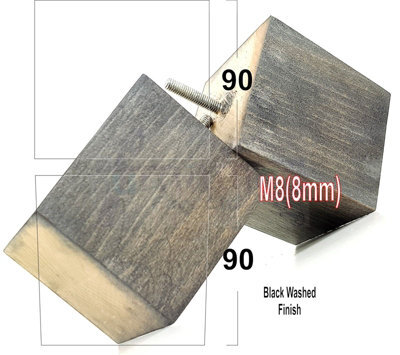 L&F 4X Solid Wooden Feet Replacement Furniture Legs 90mm Height Sofas Chairs Stools M8 Tsp2037 Black Wash - image 1