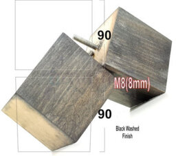 L&F 4X Solid Wooden Feet Replacement Furniture Legs 90mm Height Sofas Chairs Stools M8 Tsp2037 Black Wash - thumbnail 1