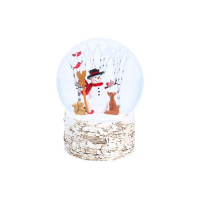 Gisela Graham Christmas Snowman Woodland Musical Snow Globe, 14 X 8.3 Cm, Jingle Bells Tune.