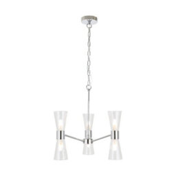 Pagazzi Lighting Pagazzi Herrera 6 Light Polished Chrome Pendant Ceiling Light - thumbnail 2