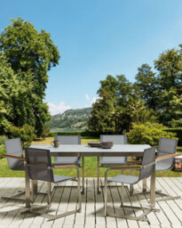 Beliani Set Of 6 Garden Chairs Cosoleto Stainless Steel Grey - thumbnail 2