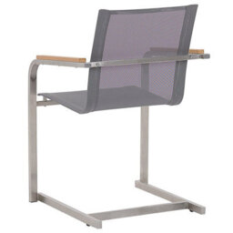 Beliani Set Of 6 Garden Chairs Cosoleto Stainless Steel Grey - thumbnail 6