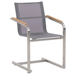 Beliani Set Of 6 Garden Chairs Cosoleto Stainless Steel Grey - thumbnail 4