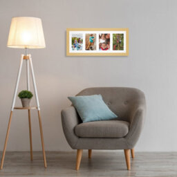 AK Frames 50X20Cm Mustard Yellow Modern Multi Photo Frame With White Mount - Holds 4 Apertures (4X) 6X4 Photos - thumbnail 3